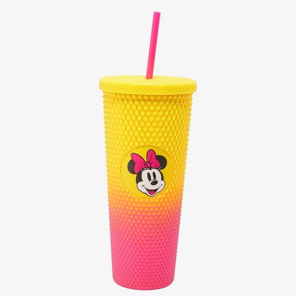 Disney Minnie Mouse Studded
24oz Plastic Cup with Straw & Lid pink & yel…
